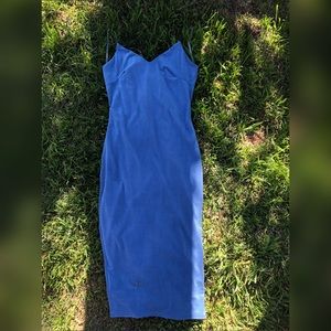 Blue suede dress
